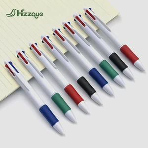 Multifunctional Four-Color Custom Logo Ballpoint Pen 1.0mm Writing Width Plastic Business Stationery for Office or Gifts