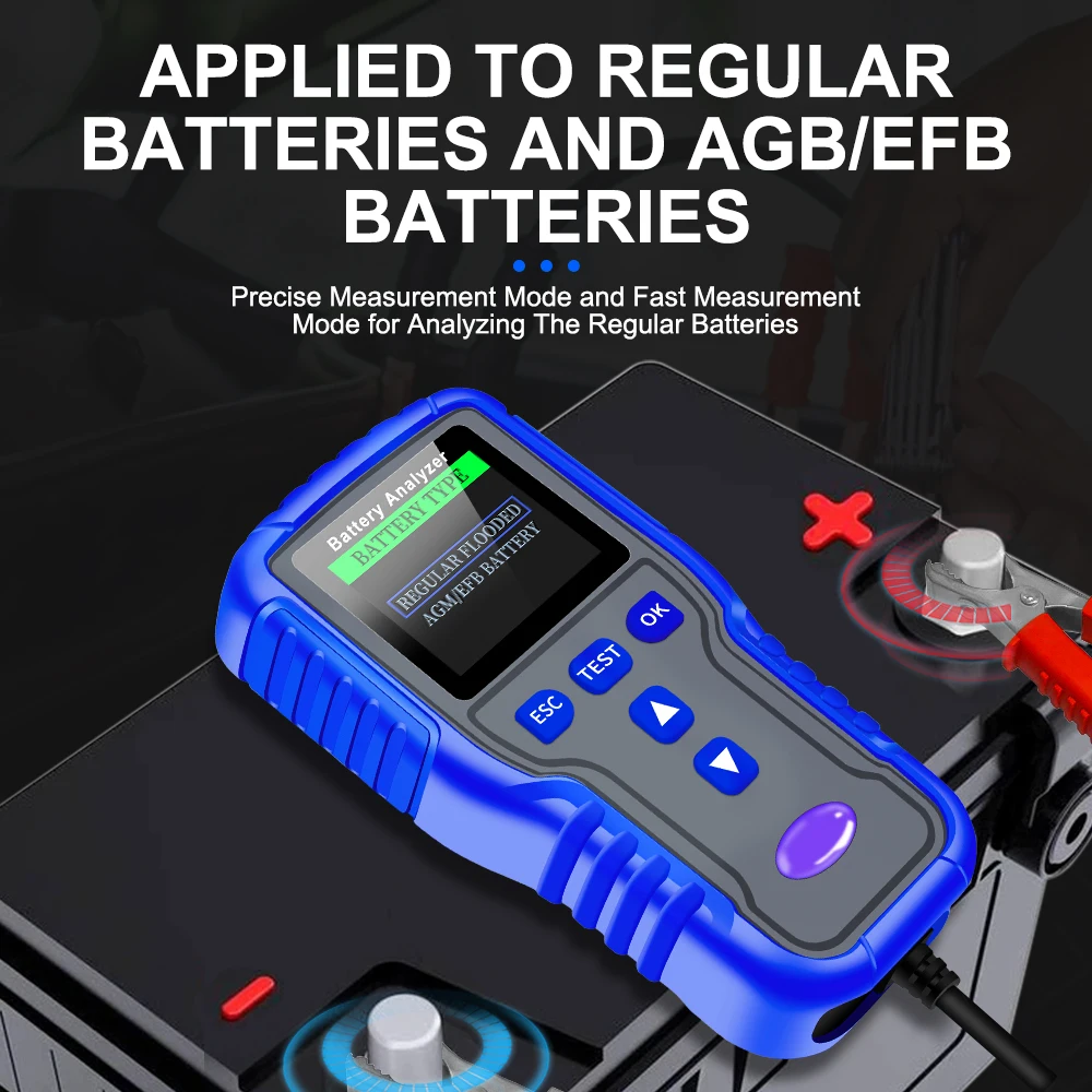 Testeur De Batterie Voiture 12/24V - Jauge Tension Plomb-acide Avec Alarme LED - Pour Golf Cart, Tondeuse, Moto, Bateau