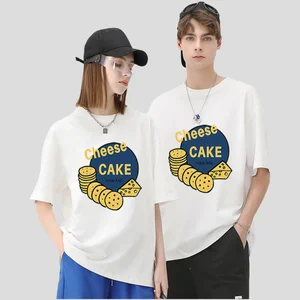 Wholesale 100% Cotton Fashion Couple T-Shirt Quick Drying Breathable 230G Short Sleeve Customizable Logo Print