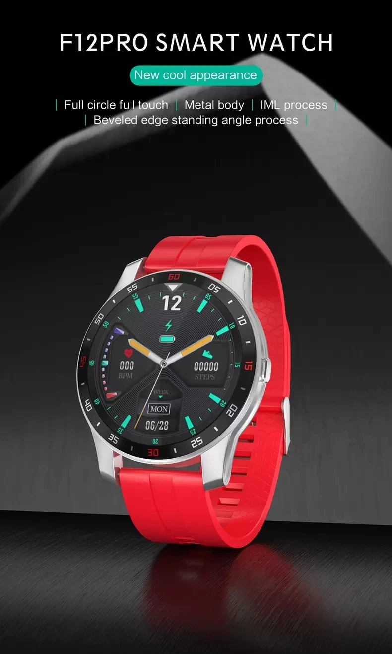 F12  Pro  Smart Watch 360*360 HD Screen IP67 Waterproof Sport  Bluetooth Smartwatch Fitness Tracker Heart Rate Monitor