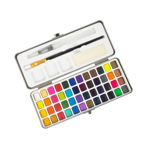 Watercolor Paint Set 48 Professional Artists Watercolor Palette with Paper, Brush, Pen Art Supplies for Adults