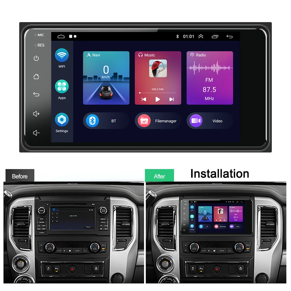 Podofo 7'' Android Car Radio Autoradio Car Stereo Carplay & Android ...