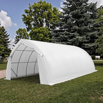 20x20ft 6x6m Modern Car Parking Canopy Waterproof PVC Roof Dome Heavy Duty Metal Steel Frames PE PVC Cover Easy Assembly Storage