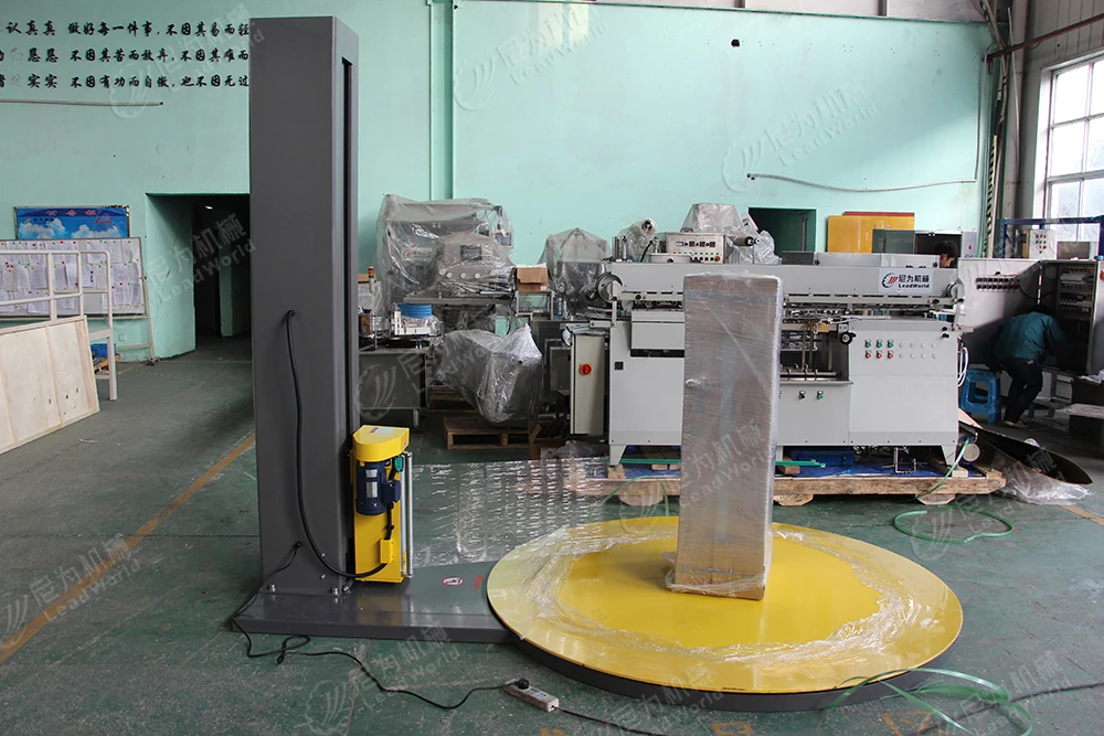 Leadworld Automatic Packaging Machine Pallet Stretch Film Plastic Packing Machine Luggage Wrapping Machine