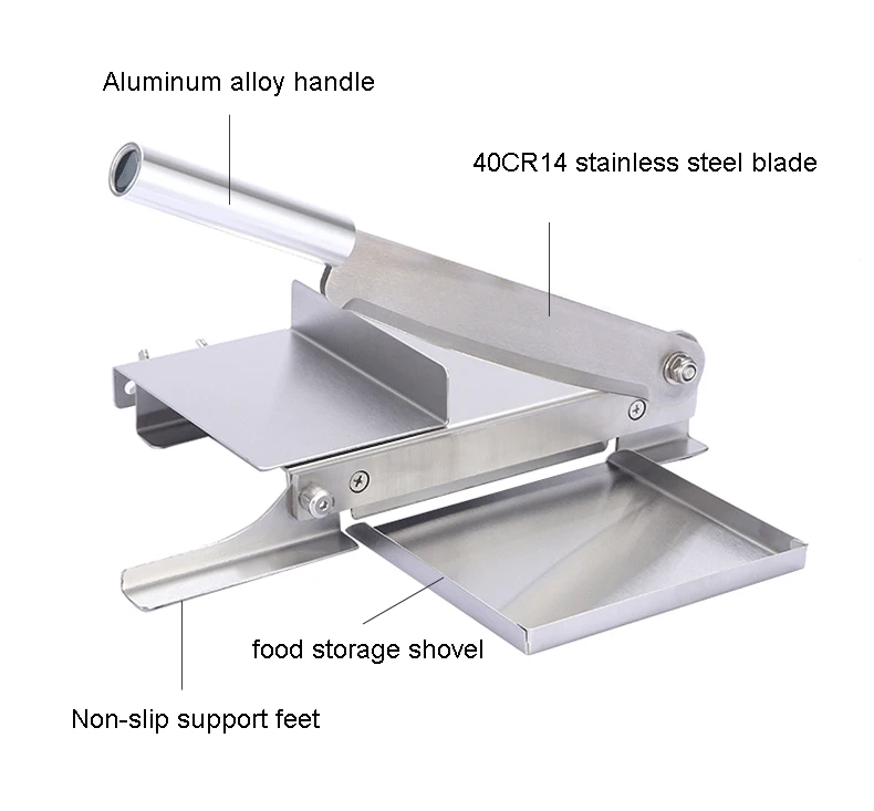 Manual Meat Cutting Guillotine - Stainless Steel Bone Cutter For Ribs, Fish, Chicken & Frozen Meat