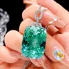 White Gold Parra green pendant with Chopin chain