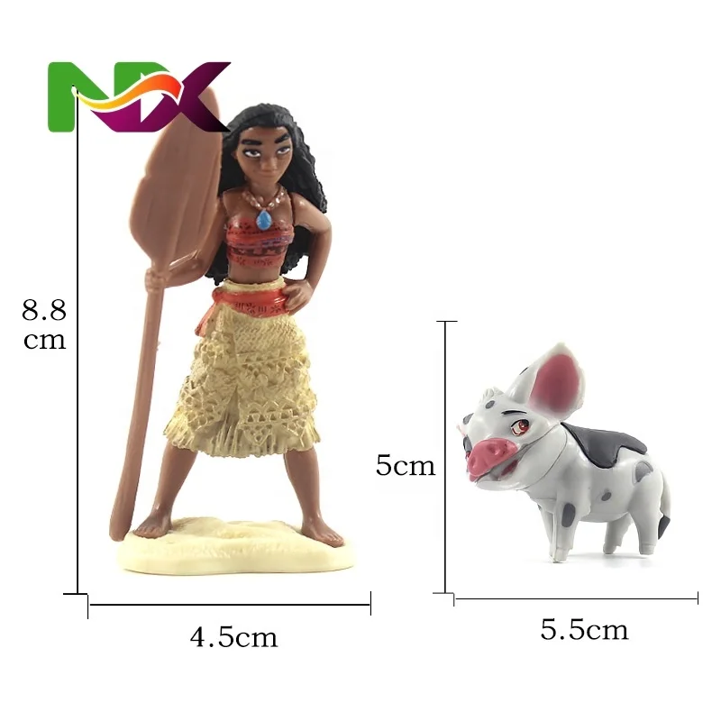 6 PCS/Set Moana Figure Birthday Gift Room Cake Decoration Doll Toys