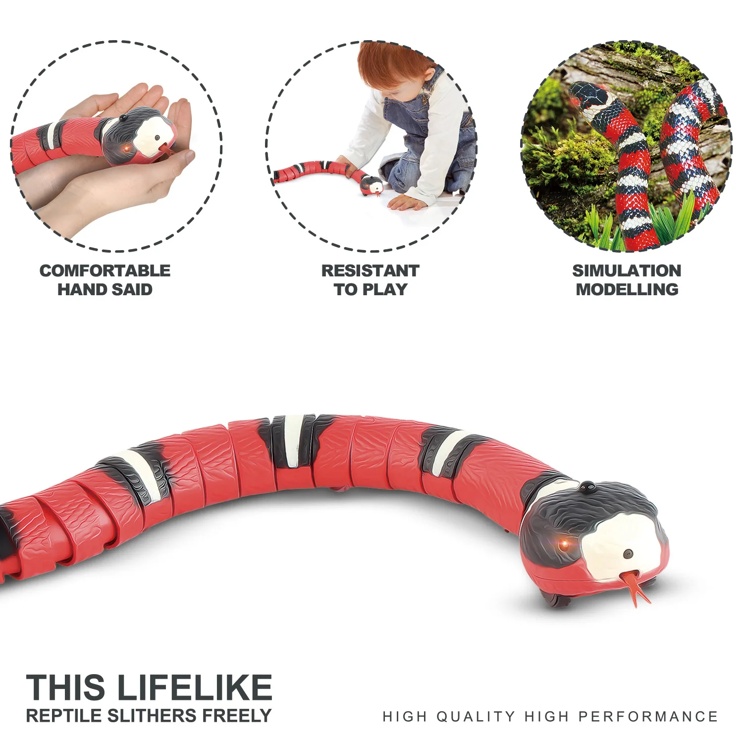 USB Charging Smart Sensing Snake Cat Toys Electric Interactive Cat Accessories for Kid Pet Dogs Game Play Toy