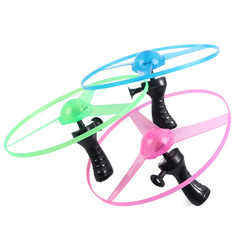 Pull Line Flying Saucer Hollowing Out Luminous Toys Flashing With Led