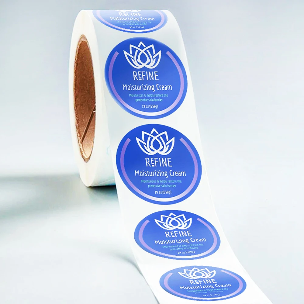 Personalized product private custom round etiquette paper vinyl adhesive waterproof sticker label printing logo sticker roll