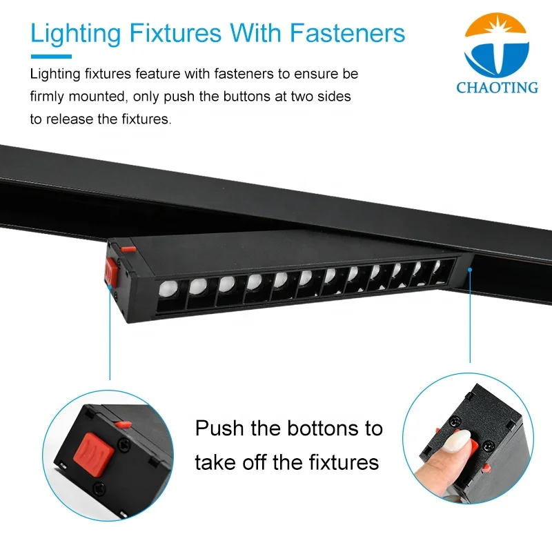 Recessed Magnet Rail Lamp System Cob Magnetic Intelligent Dimmable Led Track Focus Light Surface Mounting Magnetic Track Light