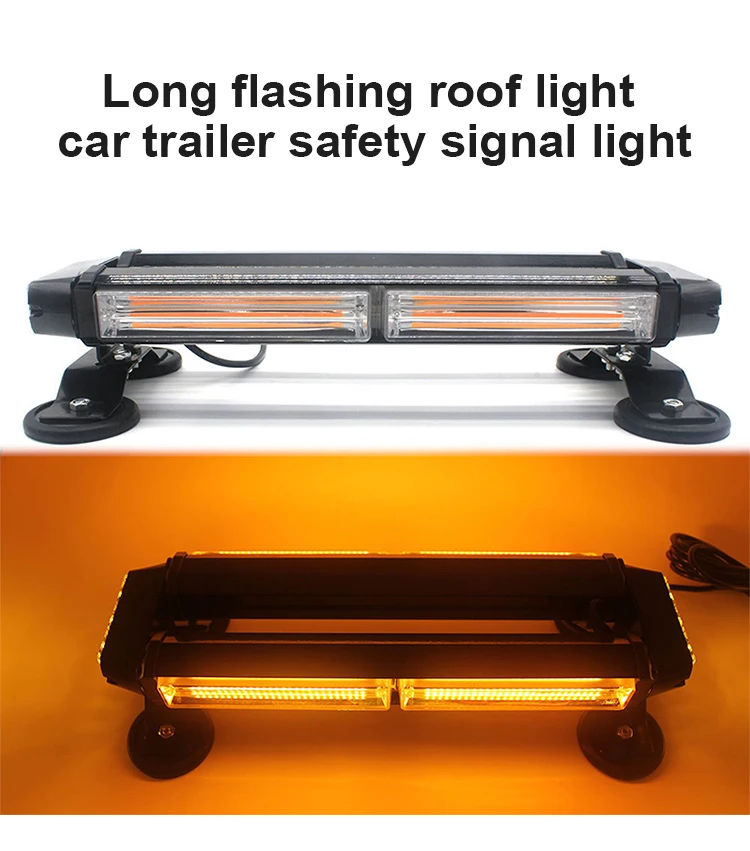 14inch 52W COB LED Strobe Flashing Light Bar Double Side High Intensity ...