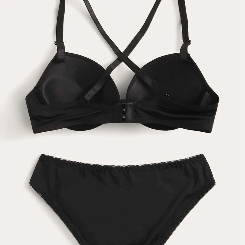 Good Quality Factory New Arrival Pure Color Women Push Up Underwear Custom 2 Piece Red Color Net