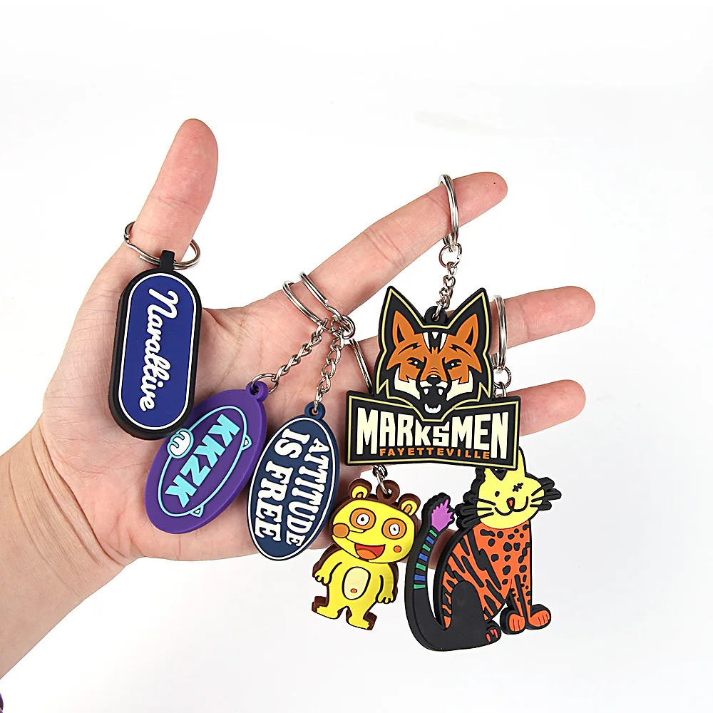 Custom Cute Cartoon Soft PVC Keychain Key Chain Soft Rubber Keychains 2D 3D Rubber PVC Keychain With Your Logo Name details