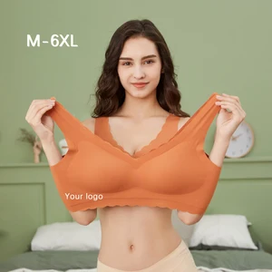 Wireless Bra Plus Size Women Underwear M-6XL Wide Straps Jelly Plus Size Bras Big Cup for Women Full Coverage