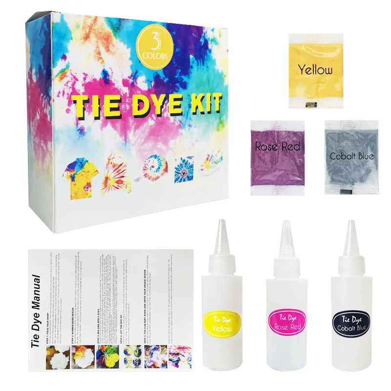 Бесплатная Настройка ярких красок KHY для взрослых Oem и цвет порошка ткани художественные принадлежности набор красителей галстуков своими