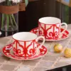 Rouge chinois coloré - 2 tasses et 2 soucoupes - 230