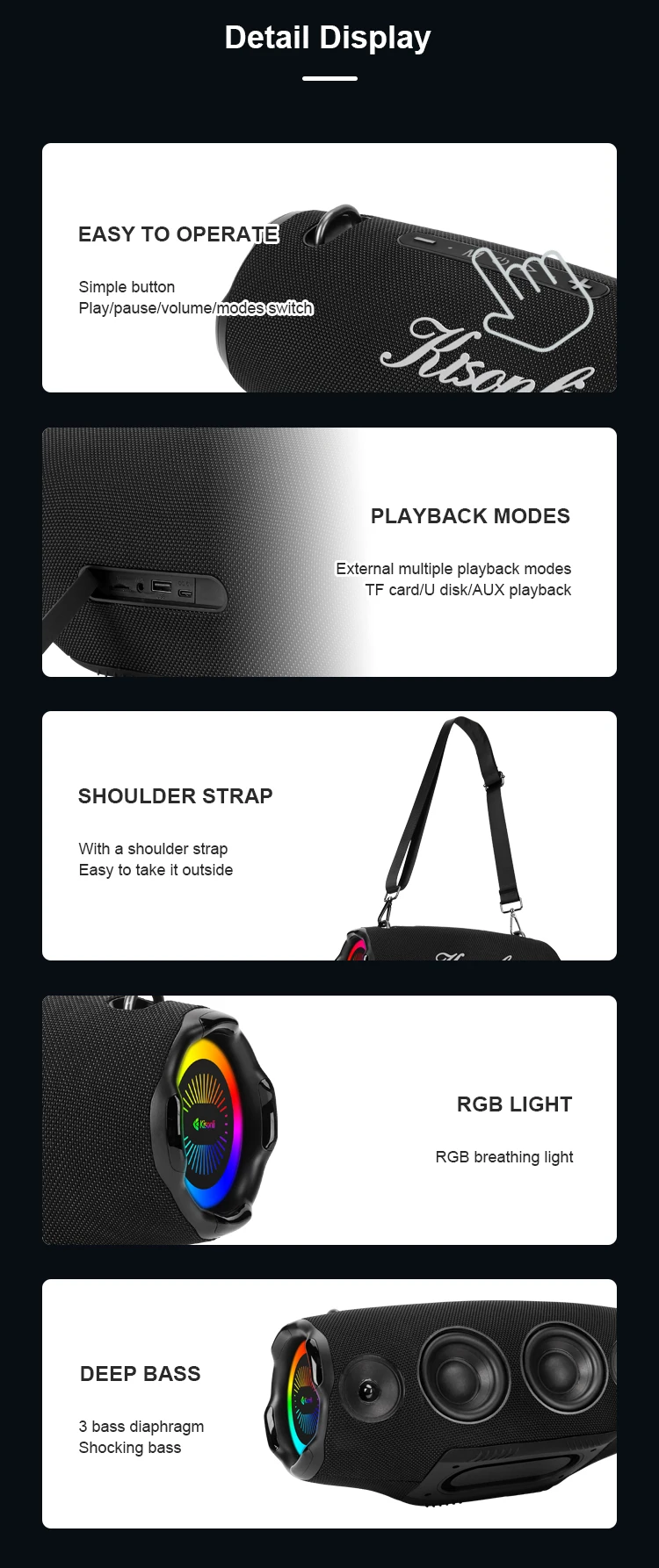 Kisonli K17 Professional Party Big Blue Tooth Speaker 50 Watts