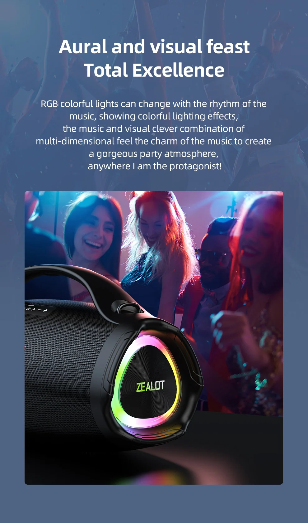 Hot Selling Bluetooth speaker 160watts powerful wireless speaker strong bass new Zealot Speaker S98