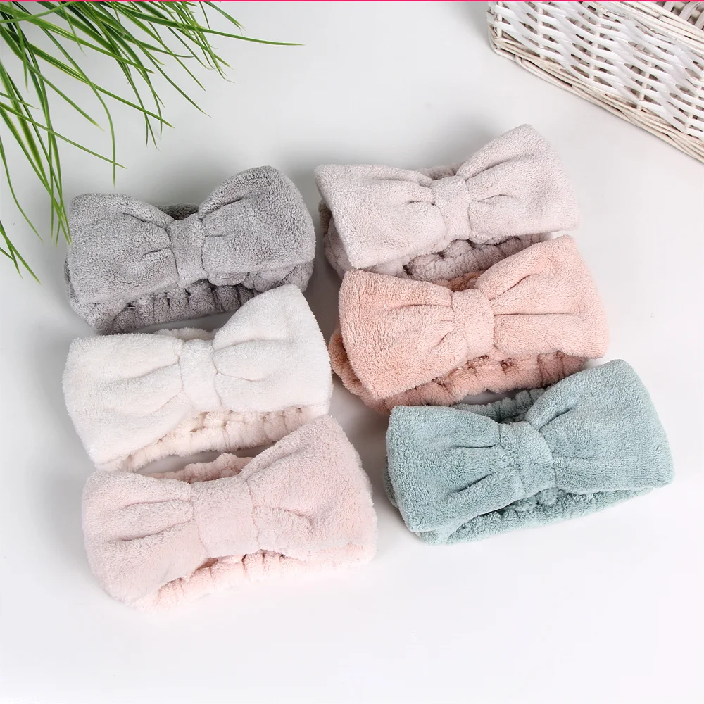 Индивидуальная эластичная повязка на голову для макияжа принцессы для спа для мытья лица Женская повязка для волос для спа повязка на голову с бантом эластичная повязка на голову