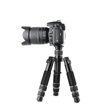 Q166C Carbon Fiber Small Tripod Ball Head Professional 8kg Load Mini Micro Laptop Tripod Camera 200mm Folded Table Tripod detail image