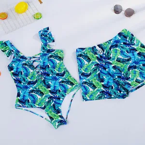 MLY Hot Sale Ladies Swim Wear One Piece Women Swimsuit Custom Print Couple Beachwear