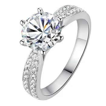 Anillos de cristal Bridal Wedding Ring Set Zircon 18K White Gold Rings Diamond Unisex Bling Flash Xmas Gift jewelry