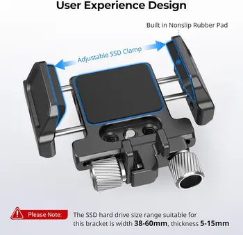 For SMALLRIG SSD Cage for BMPCC 4K Z Cam E2 Sigma Fp iPhone 15 Pro Max-Mount Bracket Holder Compatible for Samsung T5 SanDisk detail image