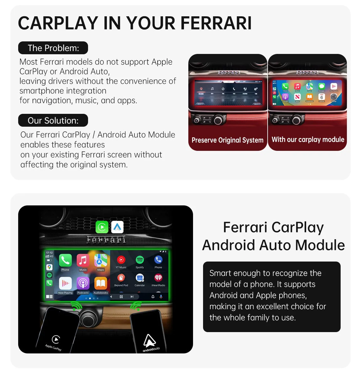 F12 458 F8 Berlinetta 812 GTS 488 GTC4Lusso California T Upgrade