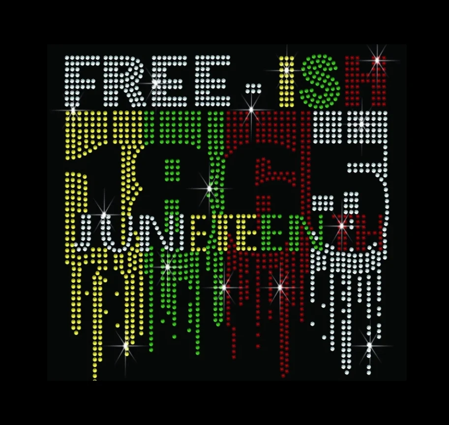 Black girl  juneteenth transfers rhinestone hotfix crystal stone custom design bulk iron on heat transfer sheets