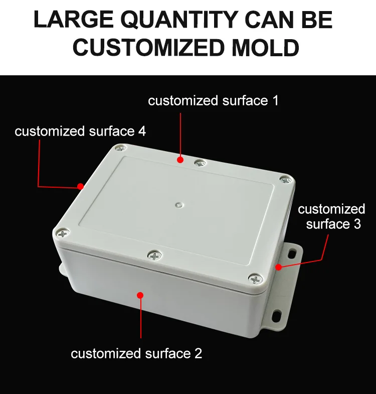 Factory Outdoor IP68 Waterproof Control Monitor Button Electrical Power Cable ABS Plastic Casing Box Wire Junction Enclosure