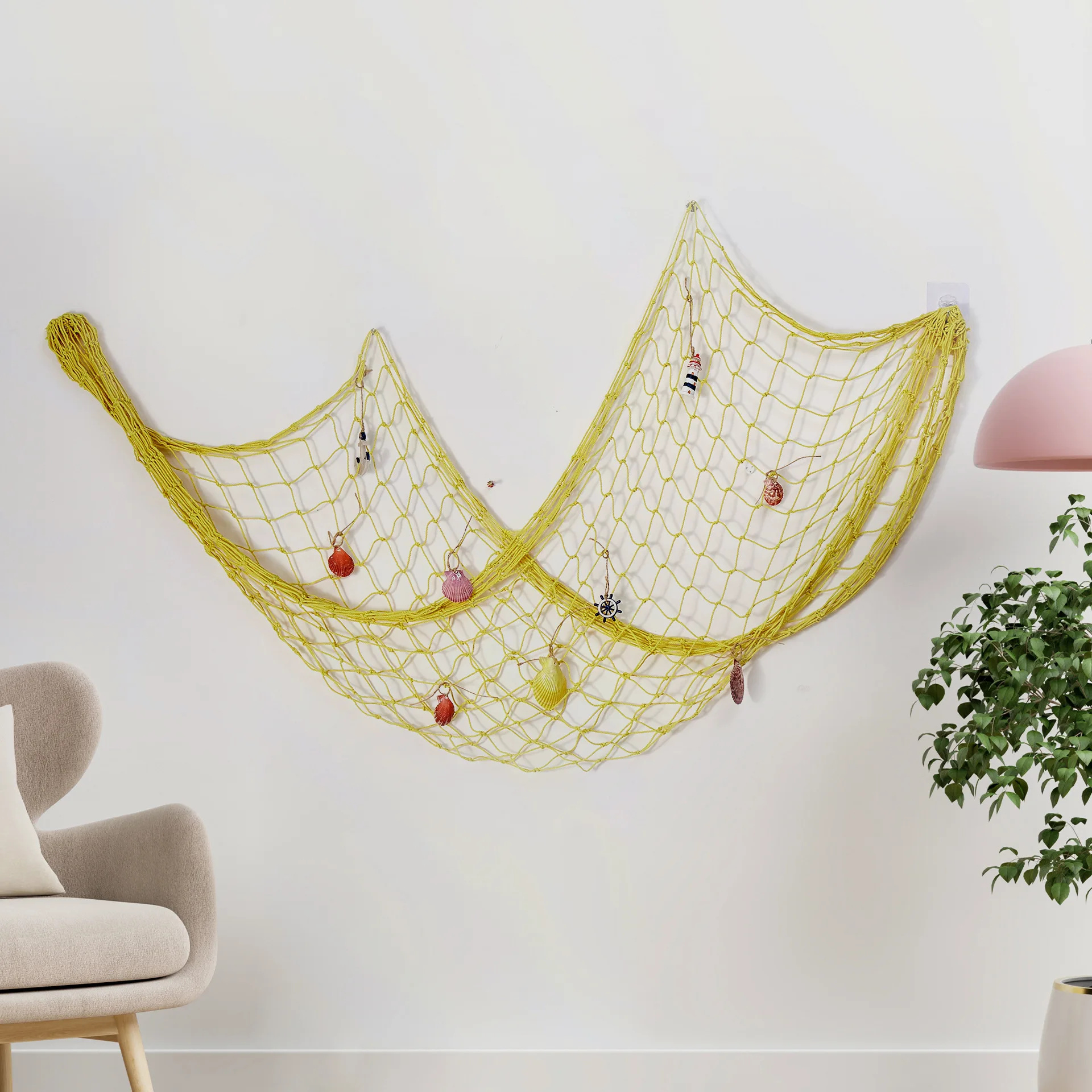 custom fish netting 5' X 10' Heavy Knotted Decorative Fishing Net, Real Commercial Fish Netting  for Tiki Bar, Seafood Restaurant, Treehouse & Decor