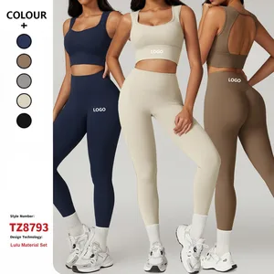Custom High Quality 5 Piece Fitness Clothing Sportswear Gym Leggings Activewear Sports Shorts Bra Women Workout Wear Yoga Sets