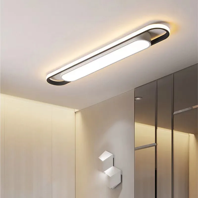 Modern LED Ceiling Lamp Rectangular Aisle Long Strip Light Living Room Corridor Kitchen Nordic Creative Balcony Ceiling Light