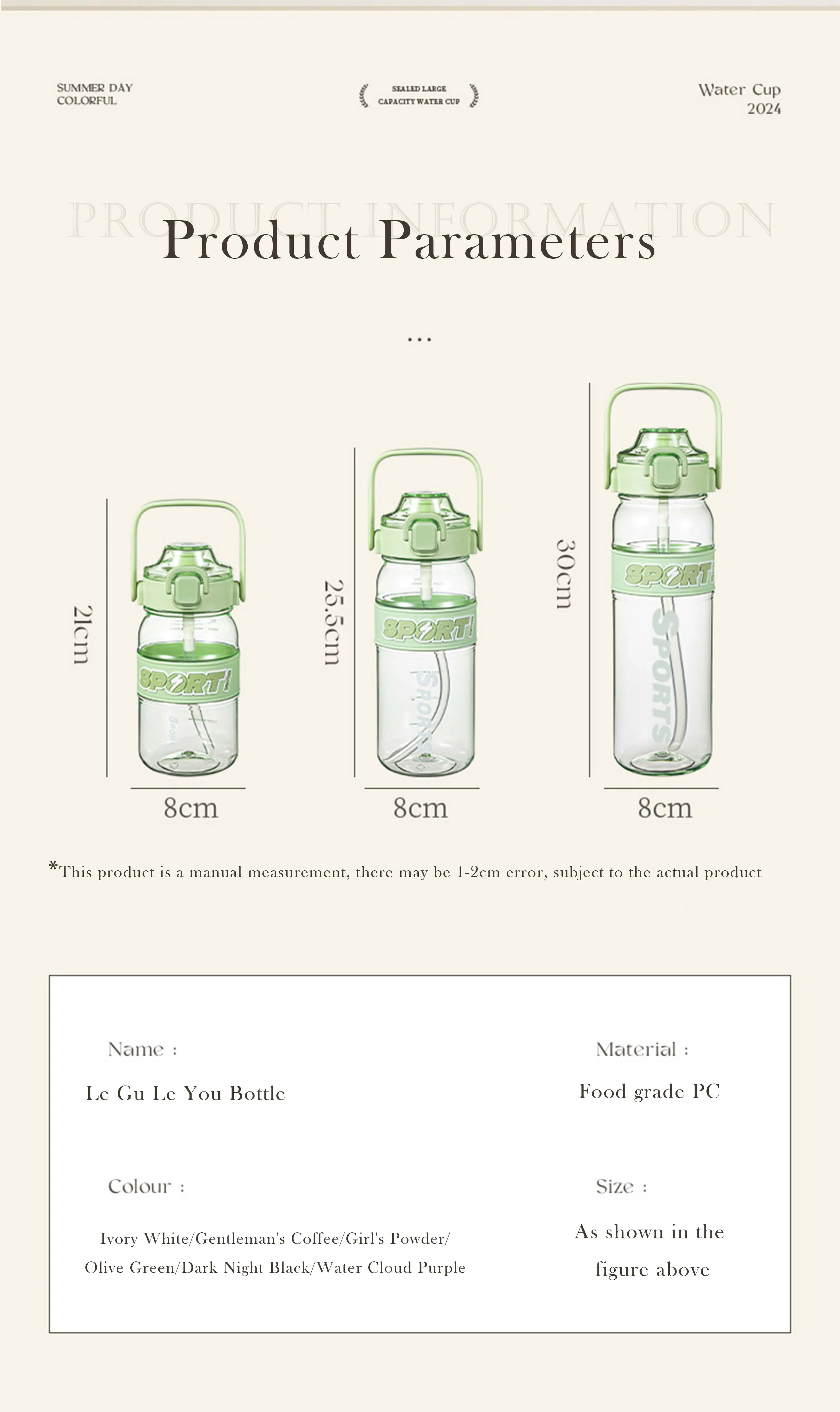 Wholesale 800 ml Colorful Portable Clear Handle Leather Case Tritan Plastic Water Bottle Unisex