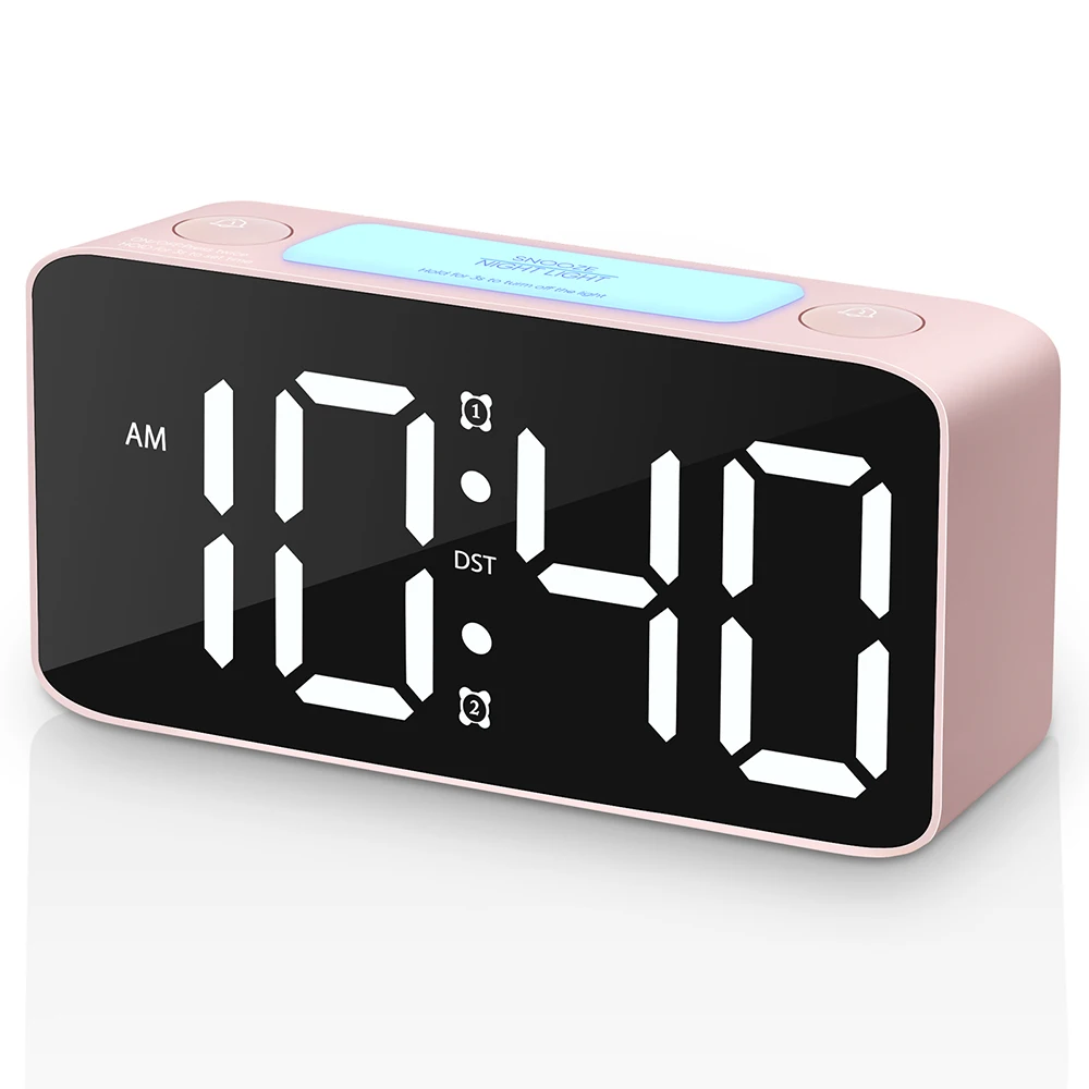 RGB  Alarm Clock  and Humidity Display  for Double Alarm Clock and Voice Control  with USB Charging Interface