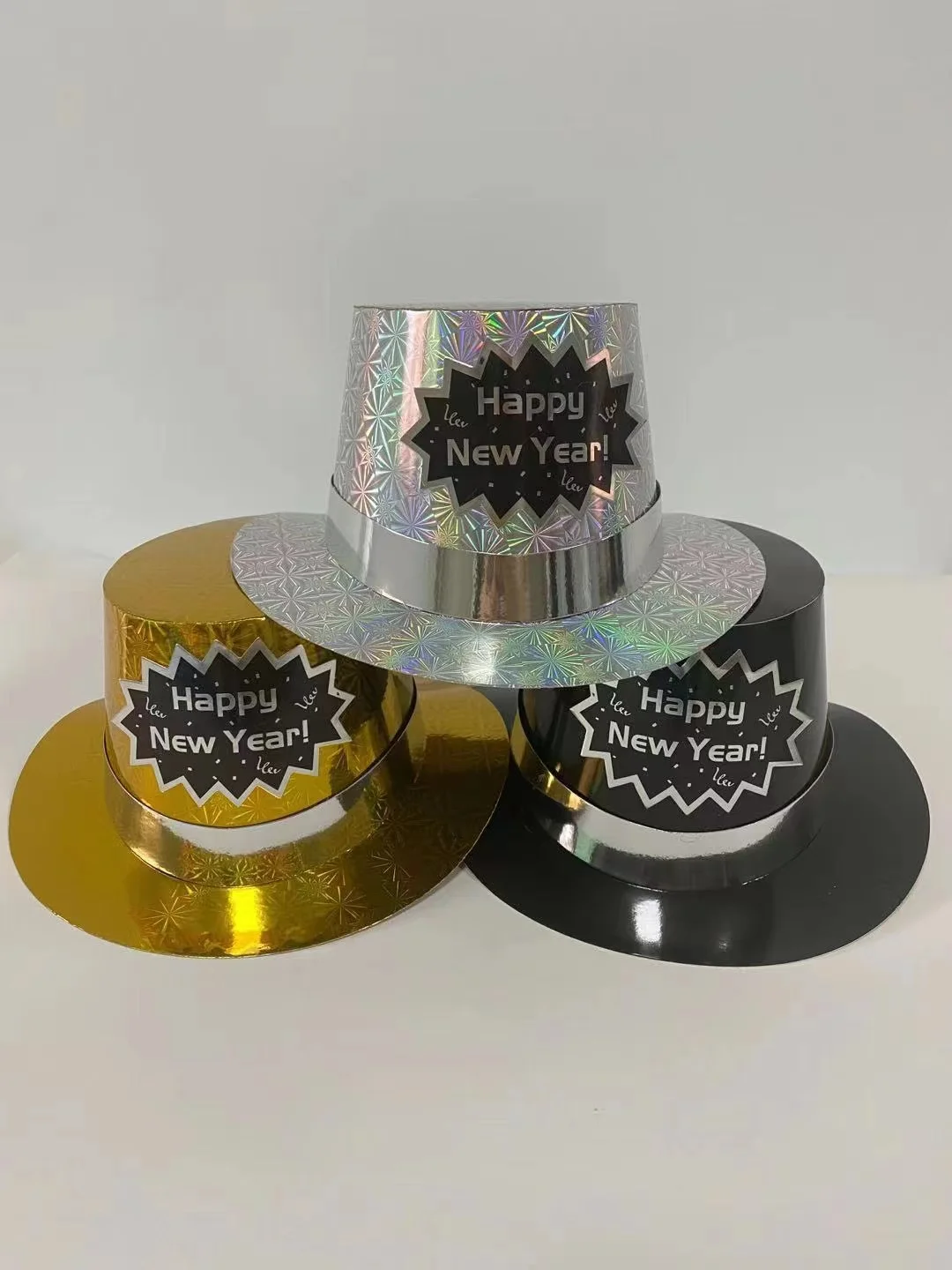 Happy New Year Top Hat - Festive Gold Party Hat Template
