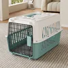 Bleu et blanc-Air Kennel + outils + porte en fer + séparateur + bol suspendu
