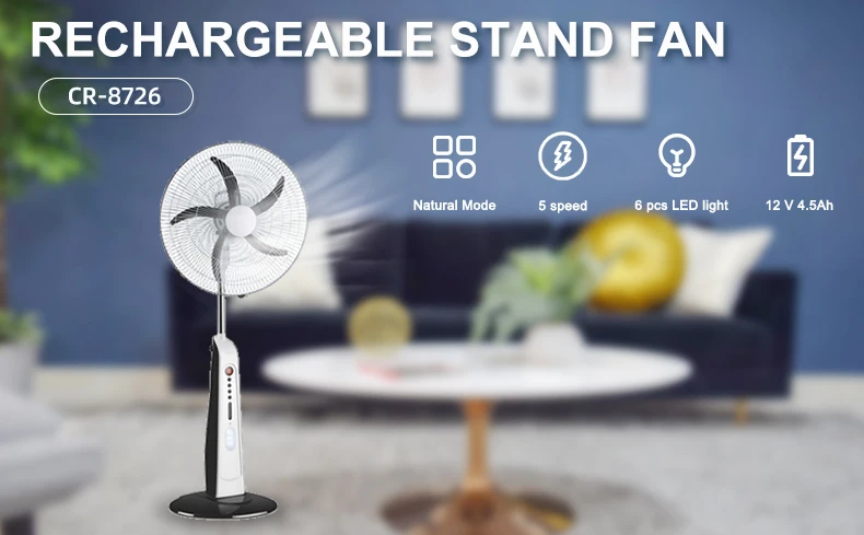 18 inch rechargeable stand fan for household