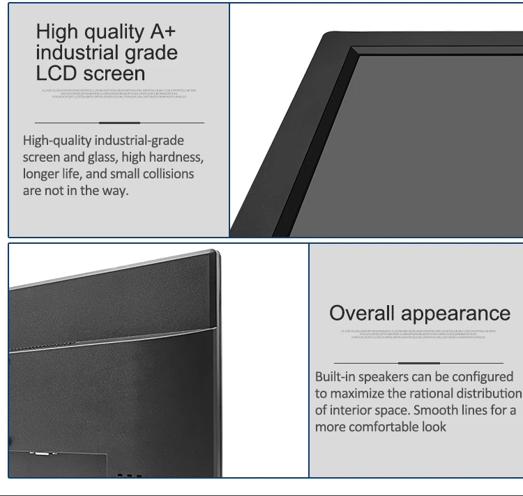New 21.5" Wide Screen Full HD LCD LED Monitor with Wall Mount/ Desktop Stand Industrial Grade for Business Use