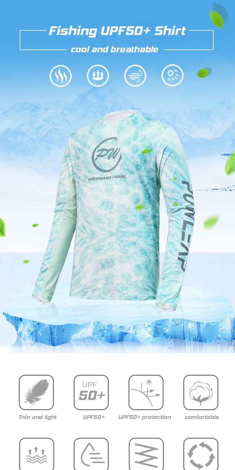 Maglietta Tecnica Poliestere Maglietta A Maniche Lunghe Uomo UPF 50 Per Pesca E Sport - Protezione UV, Tessuto Tecnico In Poliestere Maglia Protezione Uv Uomo - Foto 11