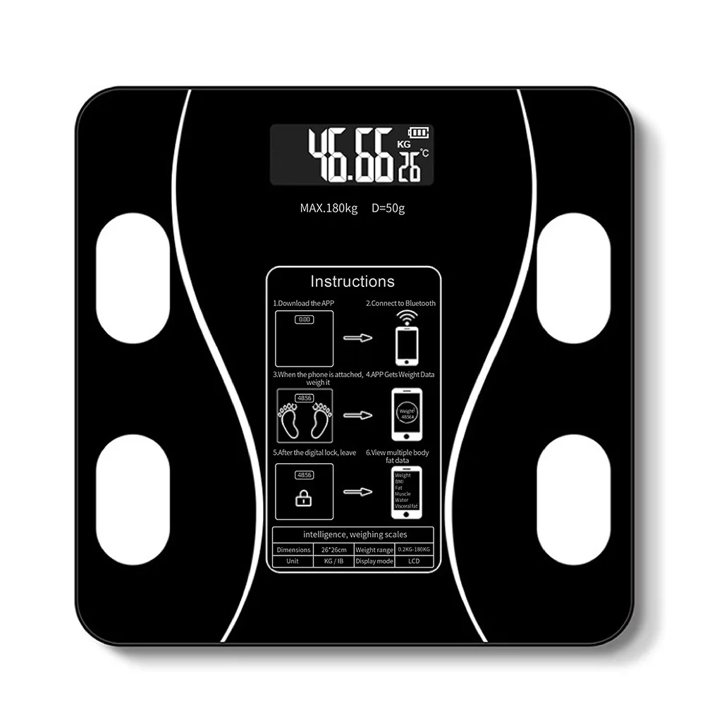 Custom 2023 Smart Digital Weight Machine Electronic Blue Teeth Weighing Scales