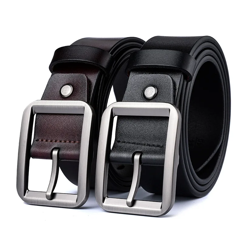 New Leather Belt Men's Cowhide Pin Buckle Belt Casual Retro Entity