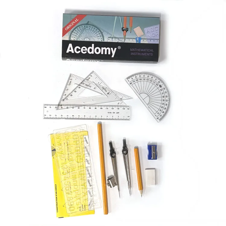 Multi Functional Metal 13-Piece Drawing Compasses Protractor Divider ...
