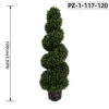 Medium Forest Green Four-Ball Spiral Topiary (120cm / 3.93ft)