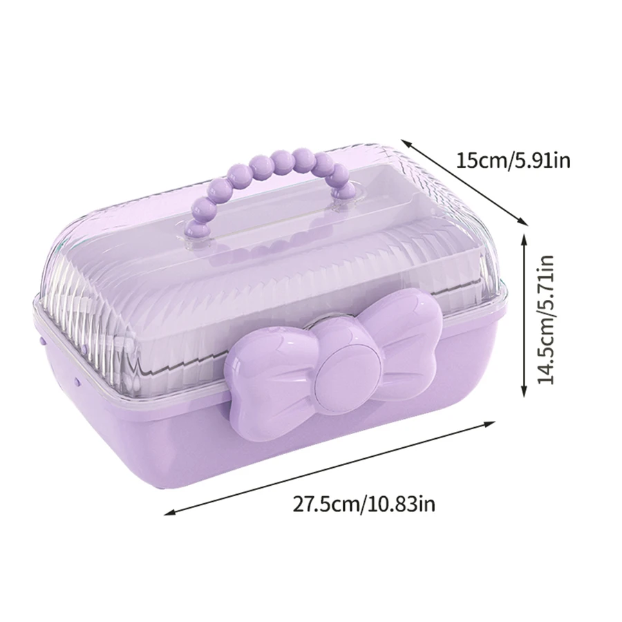 product chengyan 3layer kids teen storage hair accessories organiser buckle box organizer girl dustproof storage boxes  bins with lid-9