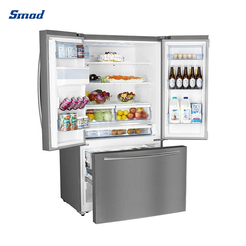 Smad&oem 536l No Frost Stainless Steel French Door Refrigerator With
