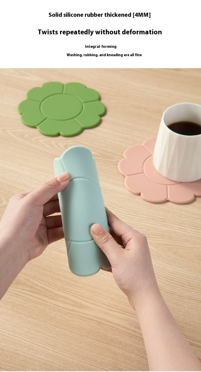 Modern Design Silicone Insulation Tray Mat Heat-Resistant Household Cup Pot Dining Table and Cup Mat for Kitchen Use details