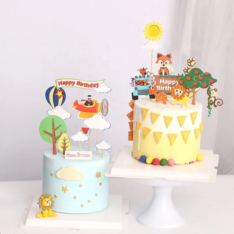 Birthday Cake Decorated Forest Department Small Animal Cake Decorated  Little Boy's Birthday Cake Topper - Buy Bunny Cake Topper,3d Paintings  Acrylic Cake Topper,Plastic Cake Topper Product on 