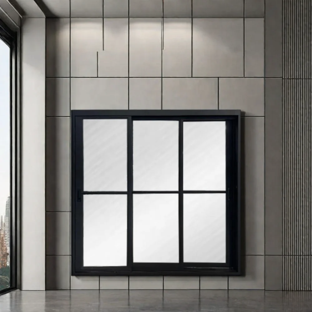 French Style Standard Steel Frame Window Popular Casement House Sliding Glass Hanging Curtain for Bathrooms Iron Windproof factory